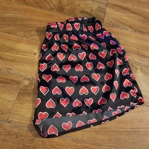 Black and red heart womens boxers size XL